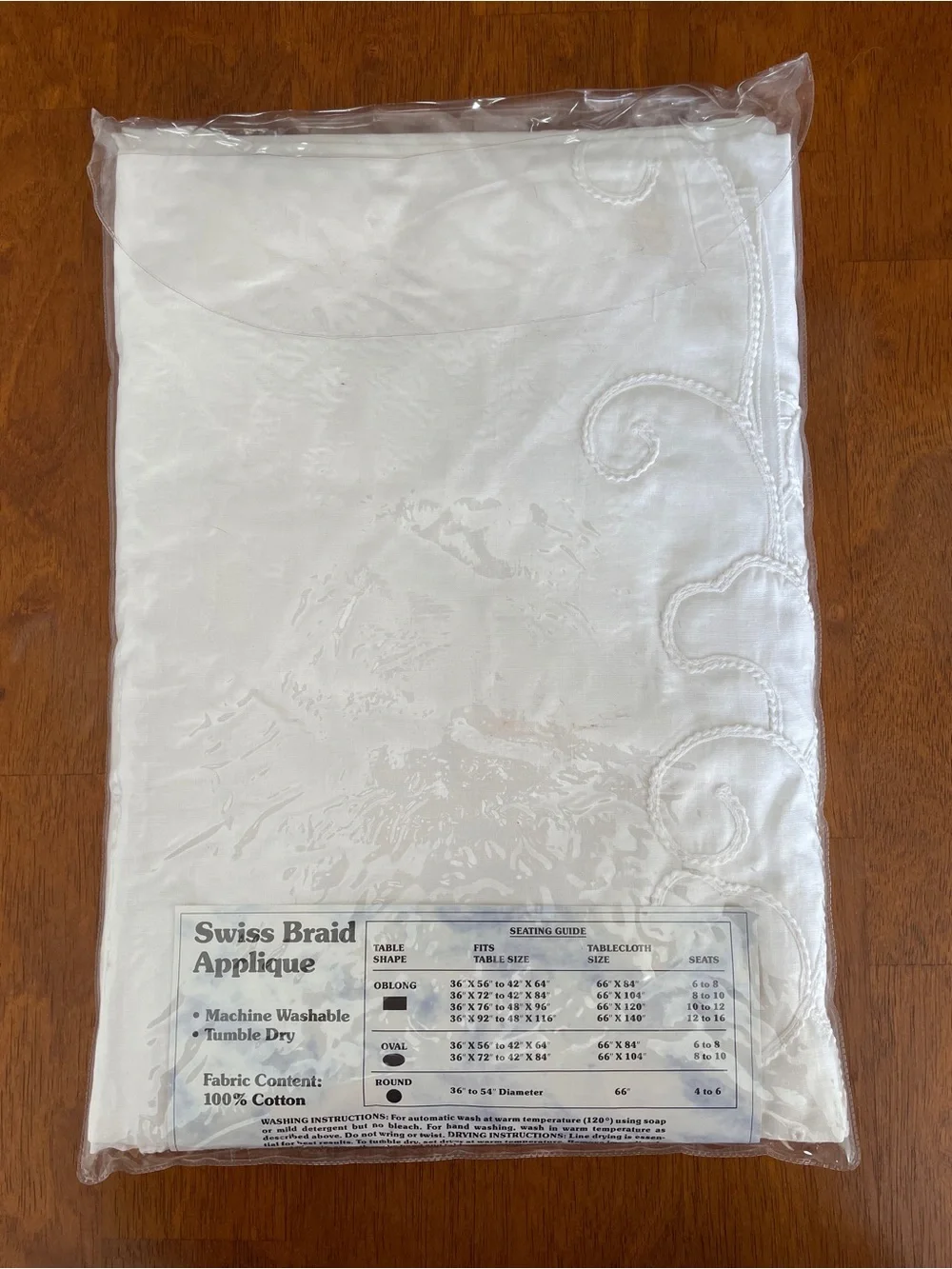 100% Cotton Large White Tablecloth